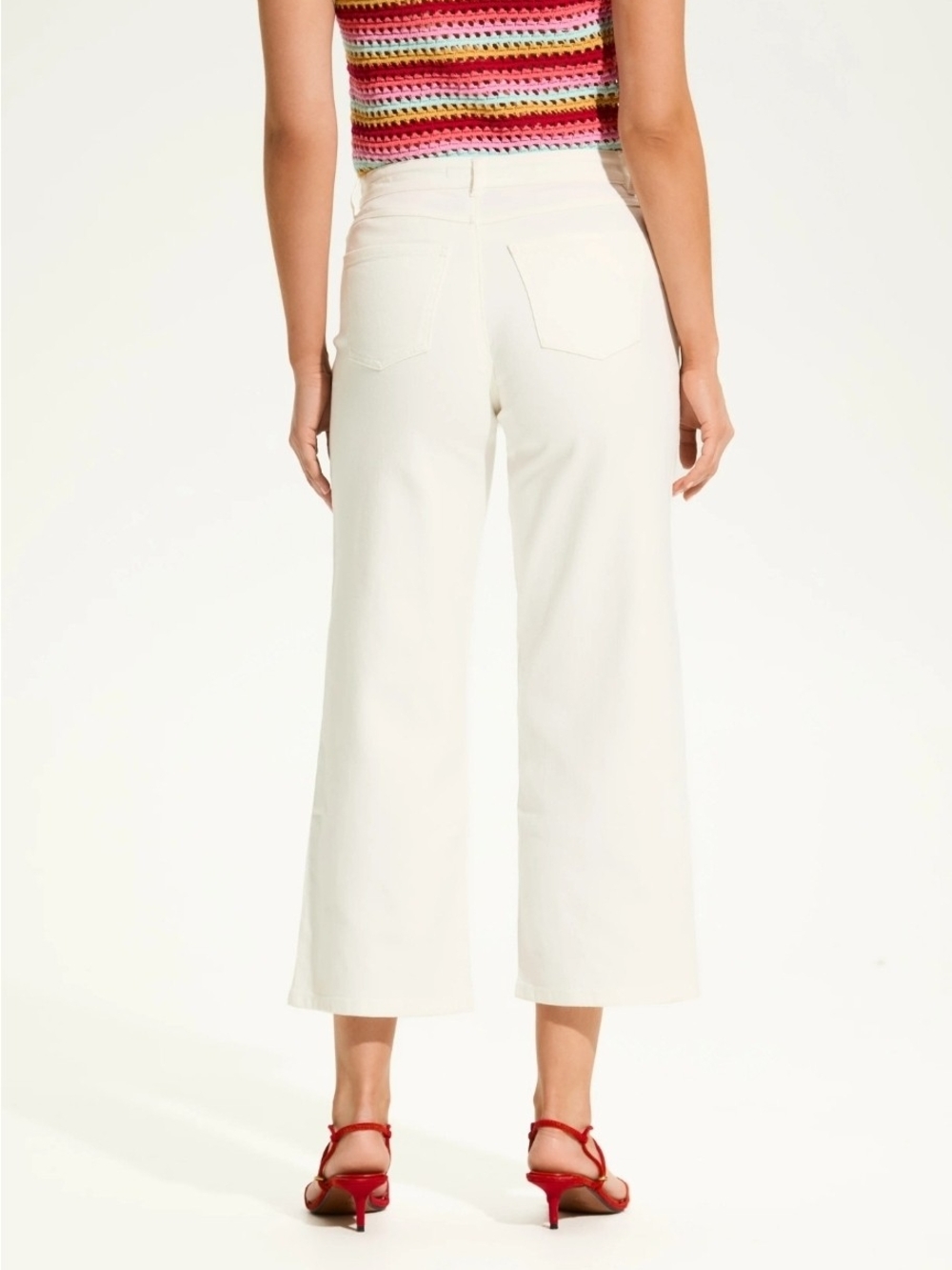 French Dressing Jeans FDJ Christina Wide Crop Ivory Size 12 MSRP $119 - Picture 12 of 14